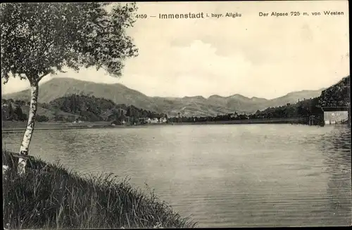 Ak Immenstadt im Allgäu Schwaben, Alpsee von Westen