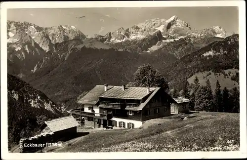 Ak Eckbauer Garmisch Partenkirchen in Oberbayern, Panorama