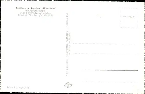 Ak Fürth im Odenwald, Gasthof Altlechtern