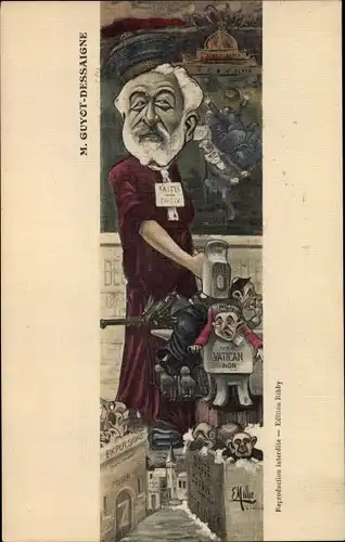 Künstler Ak Französischer Politiker Edmond Guyot-Dessaigne, Portrait, Karikatur
