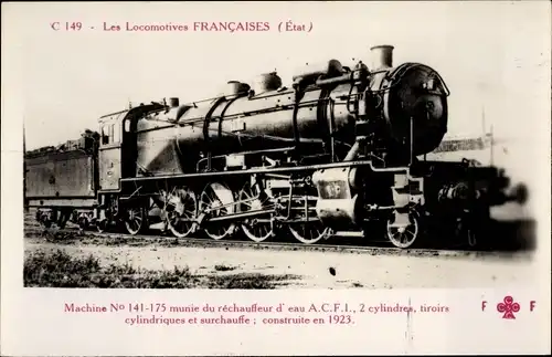 Ak Les Locomotives Francaises, Etat, Machine No. 141-175, Dampflokomotive