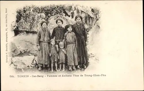 Ak Cao Bằng Tonkin Vietnam, Femmes et Enfants Thos de Trung Khan Phu