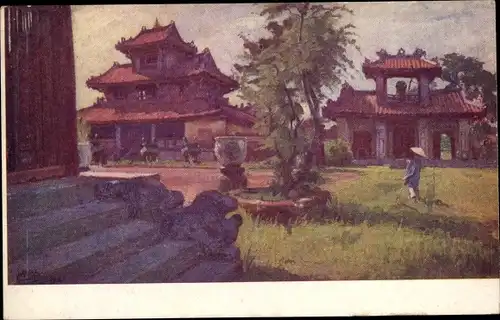 Künstler Ak Salge, M., Hue Vietnam, Pagode royale