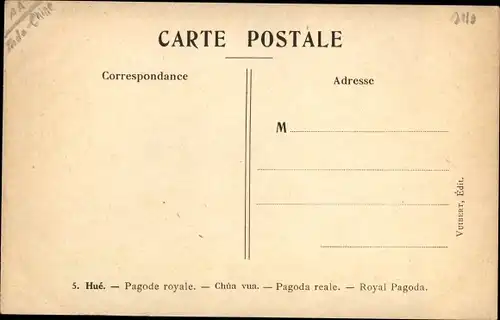 Künstler Ak Salge, M., Hue Vietnam, Pagode royale