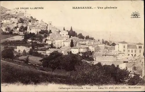 Ak Marsanne Drôme, Vue générale