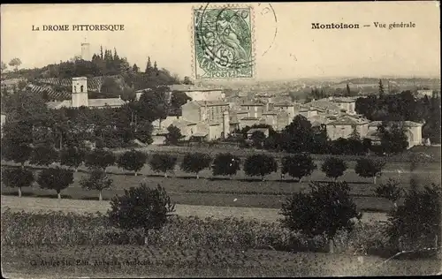 Ak Montoison Drôme, Vue générale