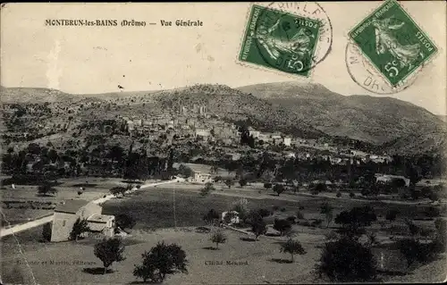 Ak Montbrun les Bains Drôme, Vue générale