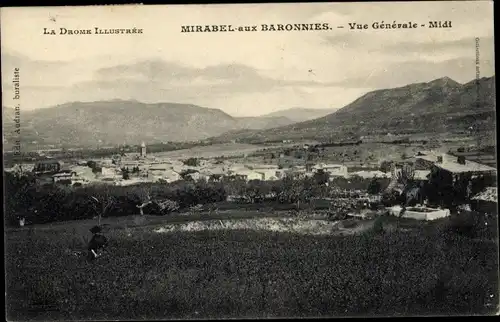 Ak Mirabel aux Baronnies Drôme, Vue générale, Midi