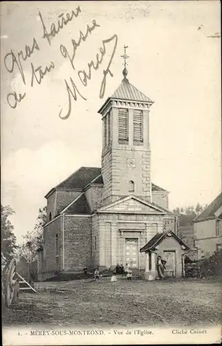 Ak Mérey sous Montrond Doubs, l'Eglise