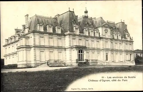 Ak Ognon Oise, Le Chateau, cote du Parc