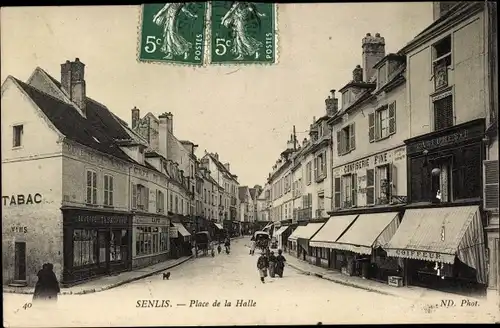 Ak Senlis Oise, Place de la Halle