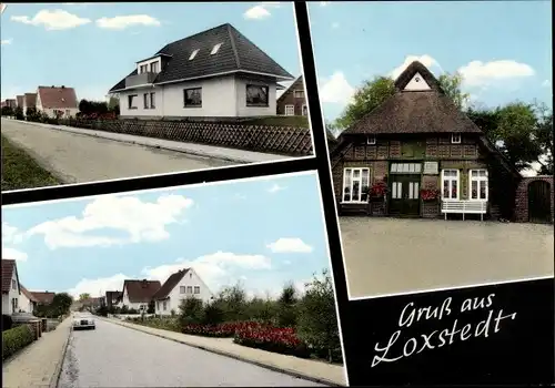 Ak Loxstedt in Niedersachsen, Straßenpartie, Fachwerkhaus