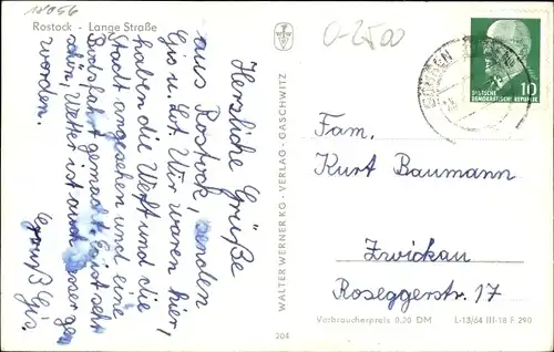 Ak Hansestadt Rostock, Lange Straße