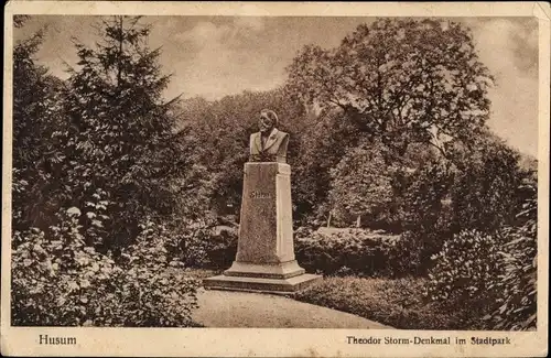 Ak Husum in Nordfriesland, Theodor Storm-Denkmal im Stadtpark