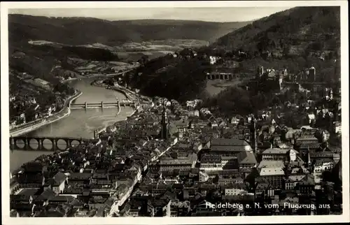 Ak Heidelberg am Neckar, Fliegeraufnahme vom Ort