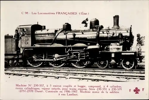 Ak Les Locomotives Francaises, Etat, Machine No. 230.557