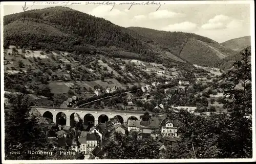 Ak Hornberg im Schwarzwald, Ort mit Viadukt, Umgebung