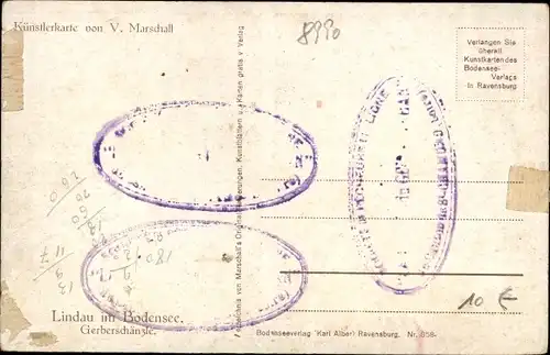 Künstler Ak Marschall, V., Lindau im Bodensee, Gerberschänzle