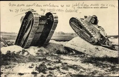 Ak Chars Renault en terrain accidenté, Französische Panzer