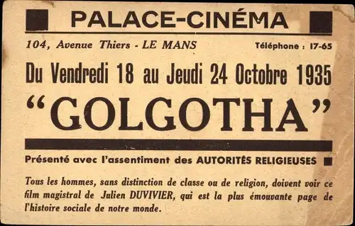 Ak Filmszene Golgotha, Un Film de Julien Duvivier, Palace Cinéma 1935