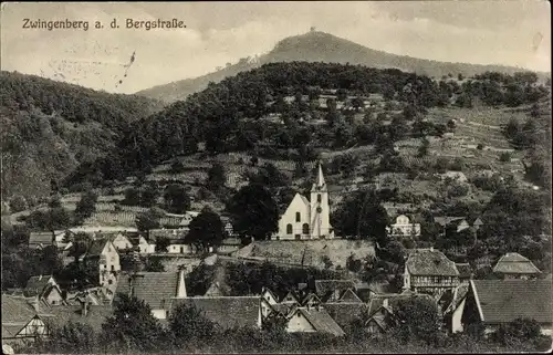 Ak Zwingenberg an der Bergstraße in Hessen, Ort mit Umgebung