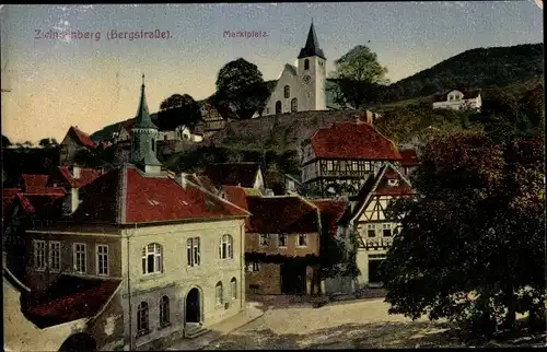 Ak Zwingenberg an der Bergstraße in Hessen, Marktplatz