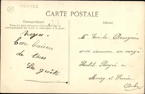 Ak Troyes Aube, Circuit de l'Est d'Aviation 1910, Tribüne, Auto