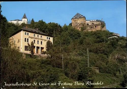 Ak Sankt Goar am Rhein, Jugendherberge, Bismarckstraße 17, Festung Burg Rheinfeld