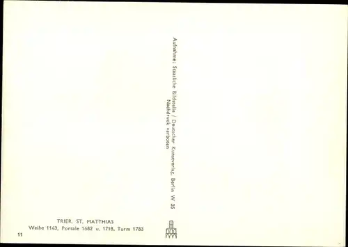 Ak Trier, Ansicht der Kirche St. Matthias, geweiht 1143