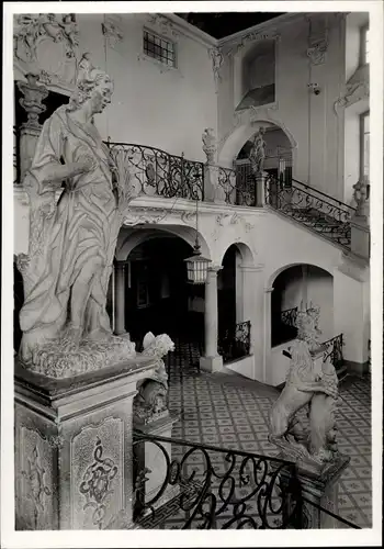 Ak Meersburg am Bodensee, Neues Schloss, Treppenhaus