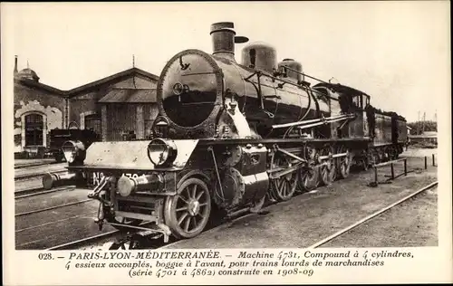 Ak Locomotive Francaise, Paris Lyon Méditerranée, Machine 4731, Dampflokomotive