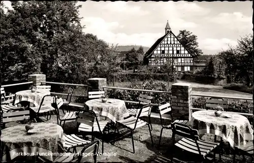 Ak Vorhalle Hagen in Westfalen, Parkhaus Funckenhausen, Terrasse