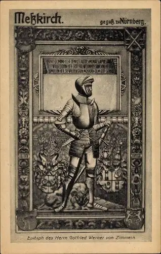 Ak Nürnberg, Meßkirch, Epitaph d. Herrn Gottfried Werner von Zimmern