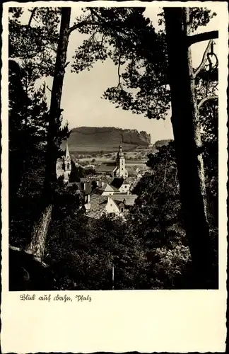 Ak Dahn in der Pfalz, Durchblick zum Ort