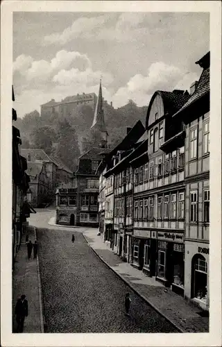 Ak Blankenburg am Harz, Trenkestraße mit Schloss
