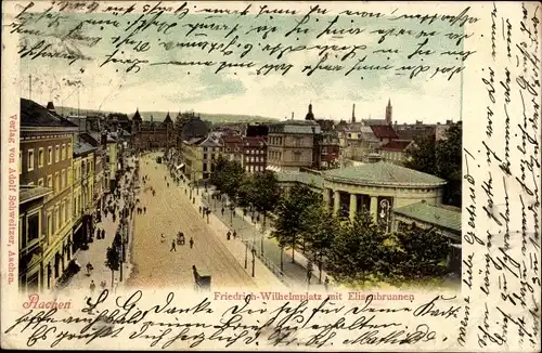 Ak Aachen in Nordrhein Westfalen, Friedrich Wilhelm Platz mit Elisenbrunnen