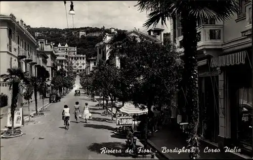 Ak Bordighera Liguria, Corso Italia, Riviera dei Fiori