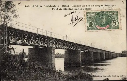 Ak Soudan Francais Mali, Pont de Mahina sur le Bafing