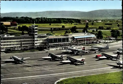 Ak Kloten Kt Zürich Schweiz, Flughof, Flugzeug