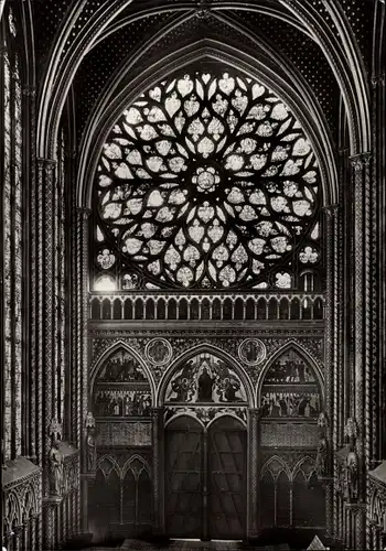 Ak Paris I Louvre, La Sainte Chapelle du Palais, Chapelle haute La Rosace