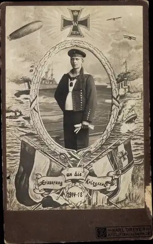 Foto Deutscher Soldat in Uniform, Seemann, Zeppelin, Portrait, I WK