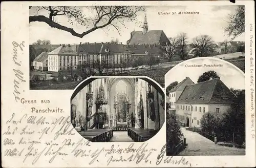 Ak Panschwitz Kuckau in der Oberlausitz, Kloster St. Marienstern, Kirche, Gasthaus