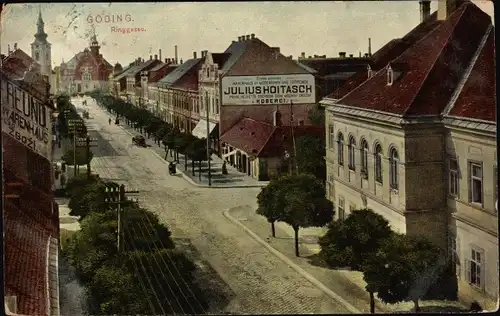 Ak Hodonín Göding Südmähren, Ringstraße, Geschäftshaus Julius Hoitasch