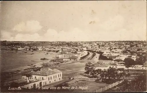 Ak Luanda Loanda Angola, A baixa vista do Morro de S. Miguel