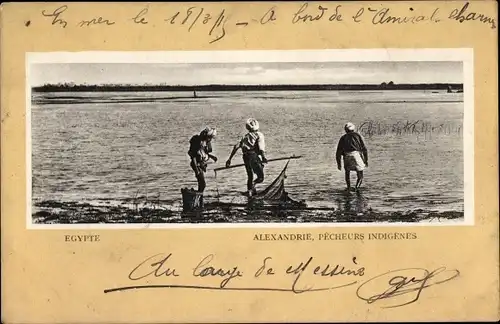Passepartout Ak Alexandria Ägypten, Pecheurs indigenes