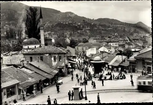 Ak Sarajevo Bosnien Herzegowina, Bascarsija, Marktplatz