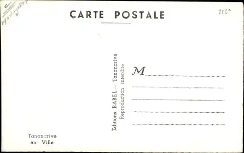 Ak Antananarivo Tananarive Madagaskar, en Ville