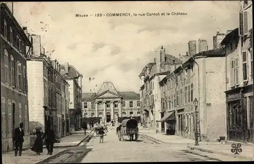 Ak Commercy Lothringen Meuse, La Rue Carnot, Le Chateau