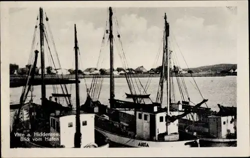 Ak Vitte Hiddensee Ostsee, Blick vom Hafen