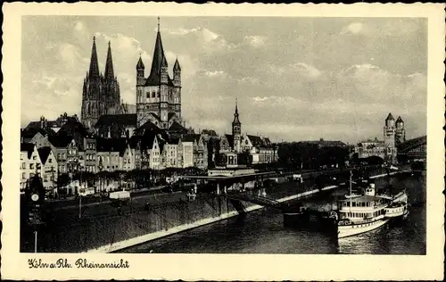 Ak Köln am Rhein, Rheinansicht